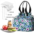 thumbnail image 4 of Pioneer Flower Floral Print Pattern Drawstring Lunch Bag Women - Drawstring Lunch Bag Insulated for Work Office - Stain-Resistant Large Lunchbags for Women with Multi-Pockets, 4 of 6