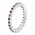 thumbnail image 3 of 925 Sterling Silver Stackable Expressions Garnet Ring Size: 7; for Adults and Teens; for Women and Men, 3 of 5