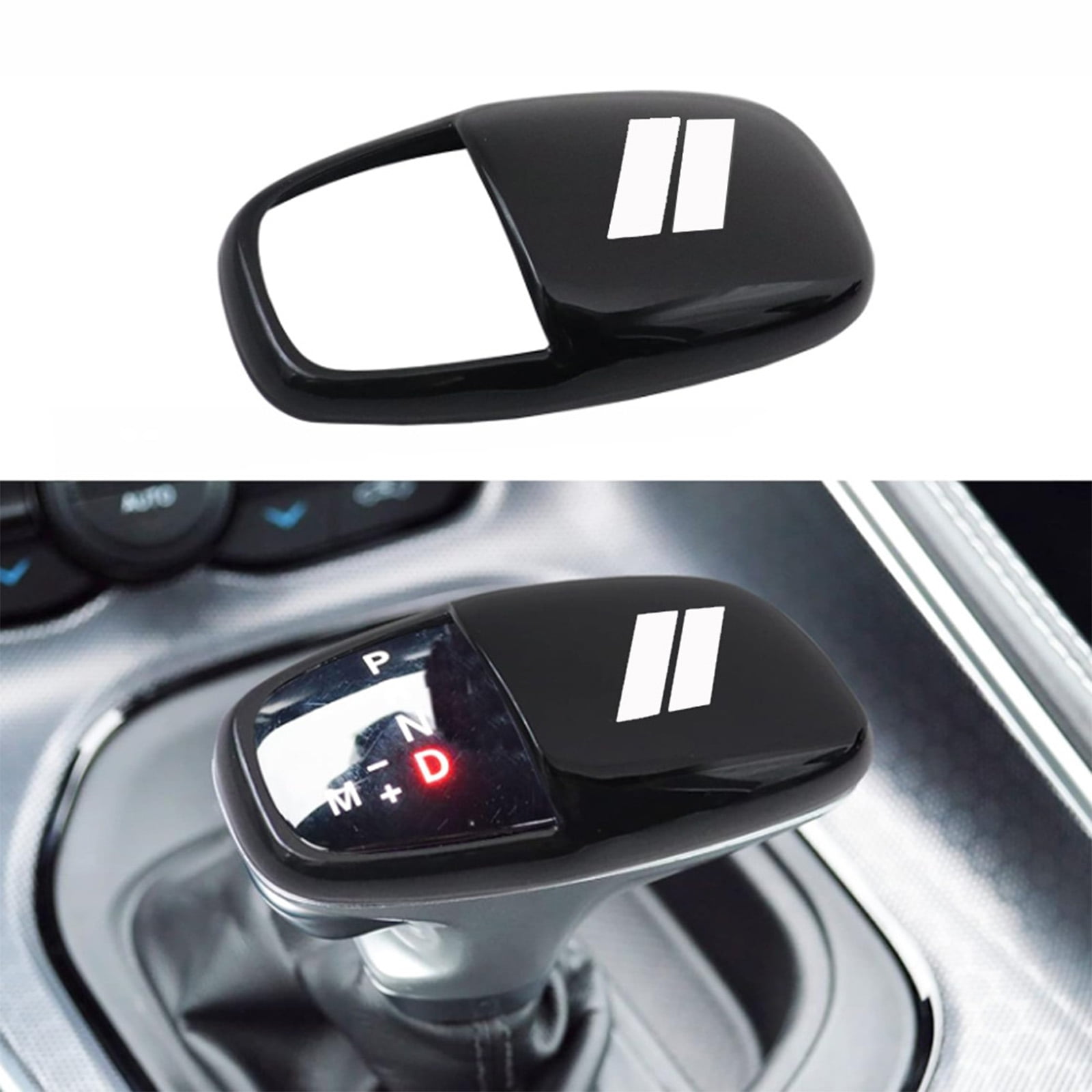 Gear Shift Knob Head Cover Trim For Dodge Challenger Charger Interior Decoration Accessories 2015-2024 / Durango 2016-20243 ABS -Challenger War Horse-Shift knob(all inclusive)-Black White Label