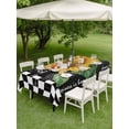 thumbnail image 5 of 60x102 Inch Outdoor Tablecloth with Umbrella Hole Zipper Rectangle Sunflower Rectangular Tablecloths Outside Waterproof Yellow Flowers Black White Plaid Watercolor Patio Table Cover for Picnic Party, 5 of 8