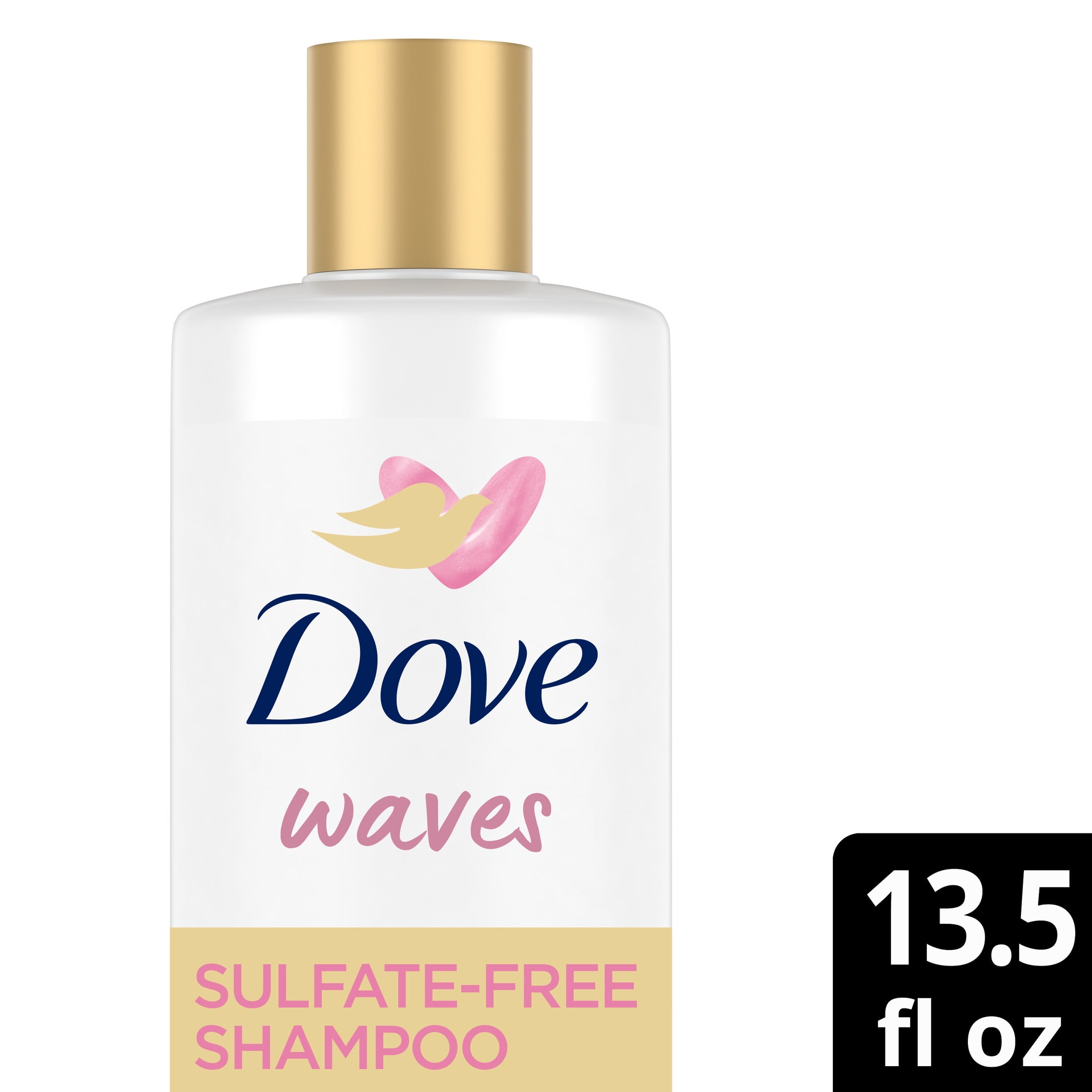 Dove Love Your Waves Sulfate-Free Shampoo for Wavy Hair Hydrated Waves Moisturizing Shampoo Made With Raw Shea Butter for Definition & 72 hr Frizz Protection, 13.5 fl oz