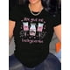 thumbnail image 1 of Camiseta para mamá para mujer ropa de calle clásica veranoMachine Washable] Women's Fashionable Black T-Shirt with Pink Heart and English Text Design - Casual Round Neck Short Sleeve, Comfortable Su, 1 of 6