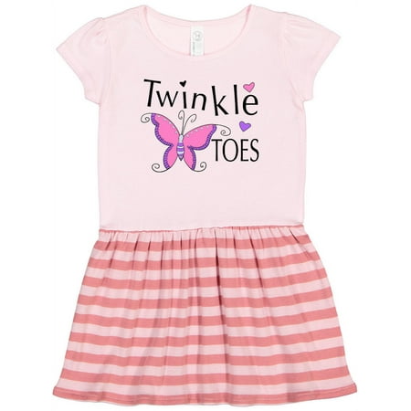 

Inktastic Twinkle Toes Pretty Butterfly Gift Toddler Girl Dress