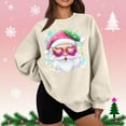 thumbnail image 2 of Hoodless Sweatshirt for Women Long Sleeve Round Neck Christmas Print Loose Thin Fleece Pullover Sweatshirt, 2 of 5