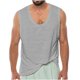 thumbnail image 2 of Hombres Casual Sólido Cuello Redondo Deportes Fitness Sin Mangas Camiseta Sin Mangas Camiseta Pompotops oipoqjl30325, 2 of 7