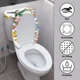 thumbnail image 4 of HELLHERO Bathroom Toilet Cover Set with Stretch 2 Pcs Set Round Toilet Lid Dust Cover 17"x21" for Adjustable, 4 of 7
