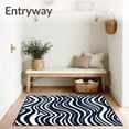 thumbnail image 3 of ODIKA 2'x3' Machine Washable Non-Slip Area Rug, Abstract Wave Design with Flowing Contemporary Lines High Traffic Rug, Blue, 476938, 3 of 7