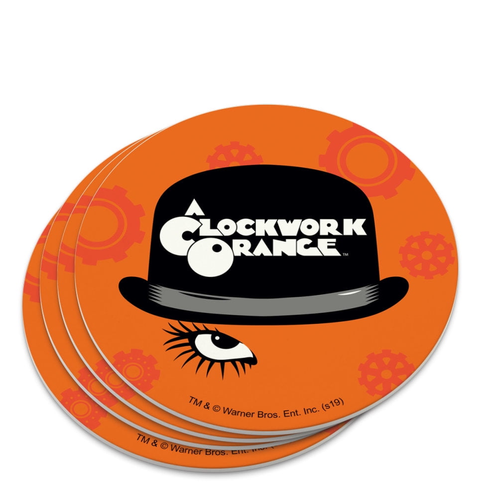 A Clockwork Orange Hat and Logo Novelty Coaster Set