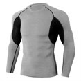 thumbnail image 2 of HCURIBAD Compression Shirt Men Men's Tights Stretchy Quick Dry Long Sleeve Athletic Fitness Clothing Long Sleeve Compression Shirt Gym Shirts Men Mens Workout Shirts Gray 2XL, 2 of 8