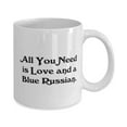 thumbnail image 2 of Inspirational Blue Russian Cat 11oz Mug, All You Need is Love and a Blue Russian, Present For Cat Lovers, Fun From Friends, 2 of 2