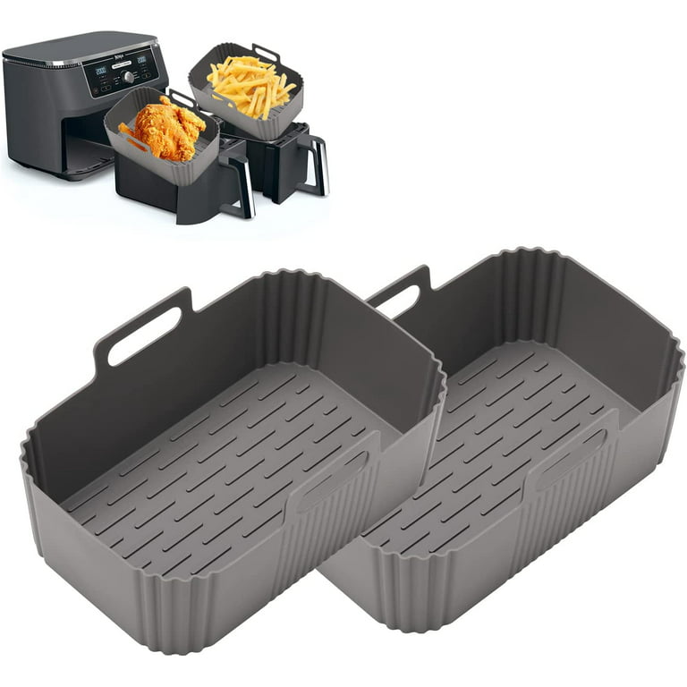 2 Pack Air Fryer Silicone Pot For Ninja Foodi Dz201/dz401 8qt, Reusable Air  Fryer Liner For Ninja Dual Air Fryer, Ninja Air Fryer Accessories Replacem