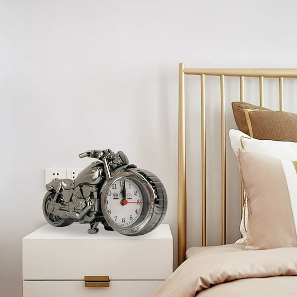 Reloj De Mesa De Motocicleta, Alarma Fuerte, Decoración De Hora Precisa Vintage, Reloj Despertador De Motocicleta Con Batería Para Dormitorio De Niños