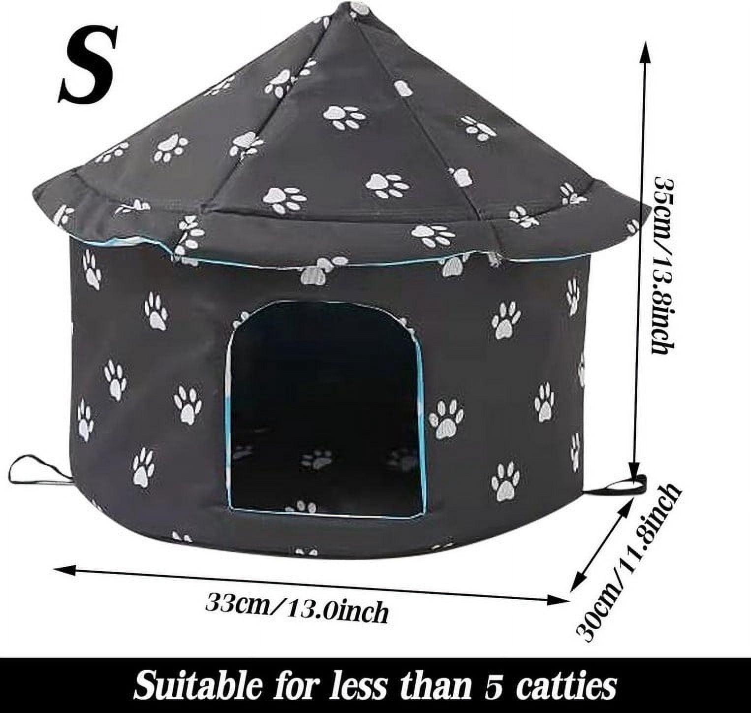LACKUST Heated Outdoor Cat House,Dog bed for Indoor Clearance,Foldable Shelter for Stray Cats with Sunscreen Protection,A