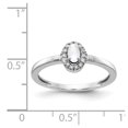 thumbnail image 2 of Auriga Fine Jewelry 14K White Gold Diamond and Oval Cabochon White Topaz Ring for Women Size 7, 2 of 5