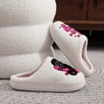 thumbnail image 2 of ZELAND Halloween "Scream" Ghostface Skull Plush House Slippers for Couples - Men's & Women's Warm, Thick-Sole Cotton Indoor Shoes, 2 of 5