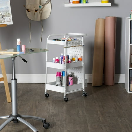 Studio Designs - Streamline 3-Tier Metal Multiuse Organizer Cart - White