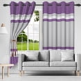 thumbnail image 6 of Nanqianyi Purple Grey Blackout Curtains with Grommet Top Room Darkening Thermal Insulated Window Drapes for Living Room, (2 Panels, 42W x 63L Inch), 6 of 9