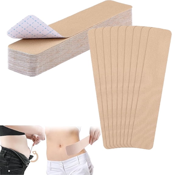 Tutuviw 30 Pcs Tummy Lift Tape Waterproof Body Tape Precut Tummy Tape Sweat-Resistant Contouring Support Tape for Backless Dresses Wedding Party (2 x 9.8in, Rectangle)