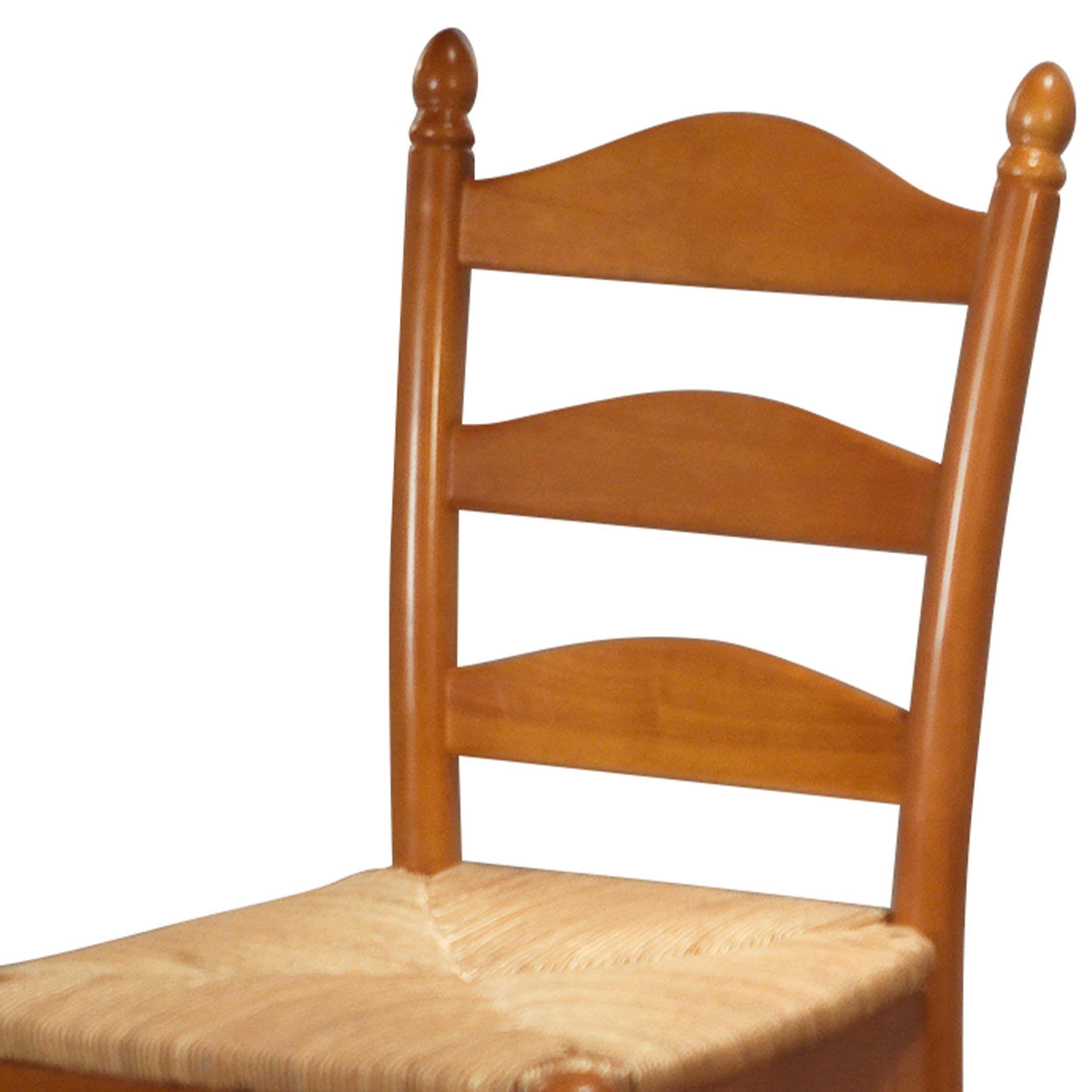 TMS 30" Indoor Ladder Back Bar Stool with Rush Seat, Set of 2, Oak