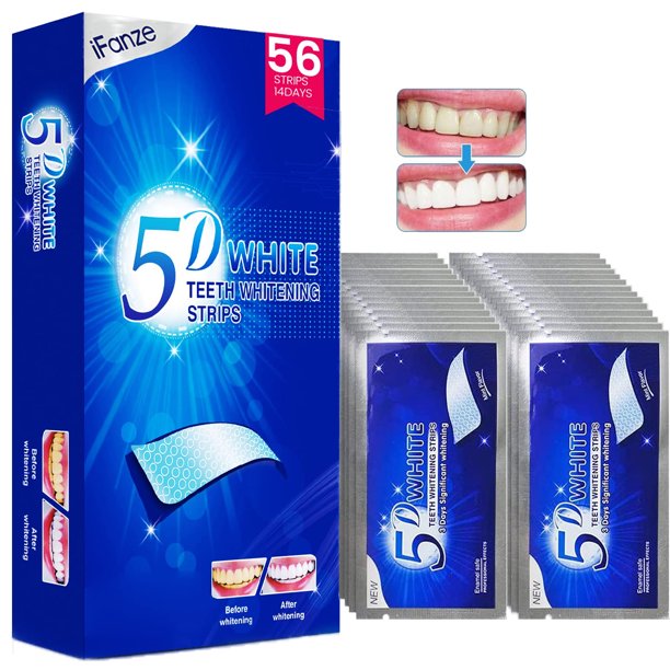5D Teeth Whitening Strips, 56 pcs Safe and Effective Teeth Whitening Kit, Whitestrips Reduced