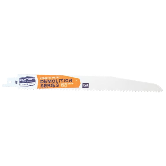 Century Drill & Tool 7604 Contractor Series Cobalt Bi-Metal Demolition Reciprocating Saw Blade, 6" by 6T