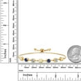 thumbnail image 3 of Gem Stone King 2.11 Ct Round Cabochon White Ethiopian Opal Blue Created Sapphire 18K Yellow Gold Plated Silver Lab Grown Diamond Tennis Bracelet for Women (Fully Adjustable up to 9 inch), 3 of 3