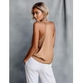 thumbnail image 3 of Ekouaer Women's Silk Satin Camisole Tank Tops V Neck Sleeveless Spaghetti Straps Blouse Casual Racerback Shirt, 3 of 6