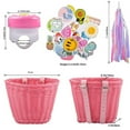 thumbnail image 2 of Cesta para bicicleta delantera para cama infantil, juego de 4 cestas para bicicleta para cama con correas de cuero, timbre para bicicleta, serpentinas, pegatinas, regalos para niños, 2 of 6