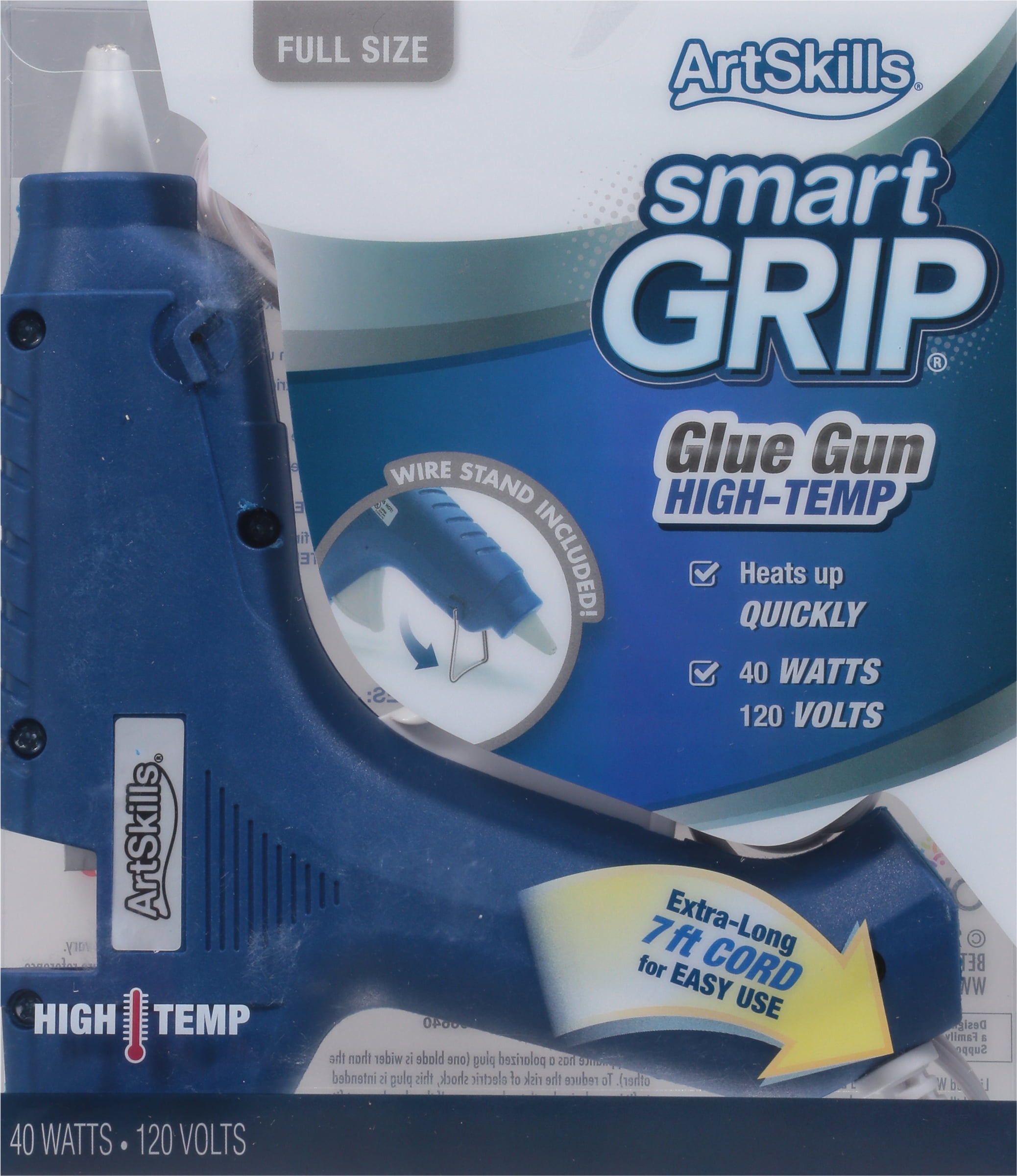 Artskills High Temperature Hot Glue Gun, with Extra Long Cord, Blue