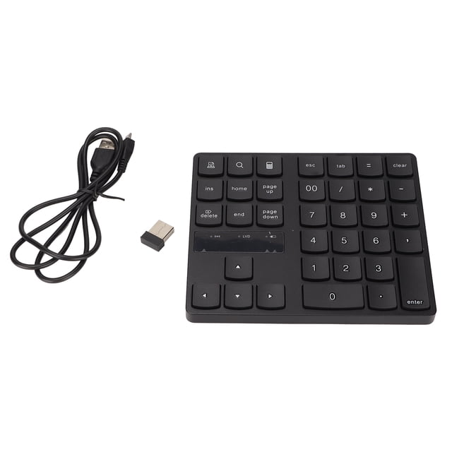 Teclado numérico inalámbrico de 35 teclas, diseño ergonómico inalámbrico de 2,4 G, silencioso, de rebote rápido, para juegos de una mano en casa.