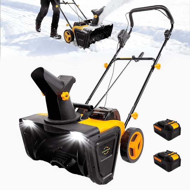 Wework Souffleuse à Neige 40 V Sans Fil, Souffleuse à Neige Électrique de 20 Pouces avec Moteur Sans Balais, Portée de 25 Pi (2 x 4,0 Ah, Batteries Incluses)
