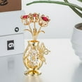 thumbnail image 6 of Matashi 24K Gold Plated Crystal Studded Flower Ornament, Valentine’s Day Gift for Women, Vase with Decorative Butterfly (Red Crystals), 6 of 6