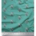thumbnail image 1 of Soimoi Japan Crepe Satin Fabric Floral Block Print Fabric by The Yard 42 Inch Wide, 1 of 3