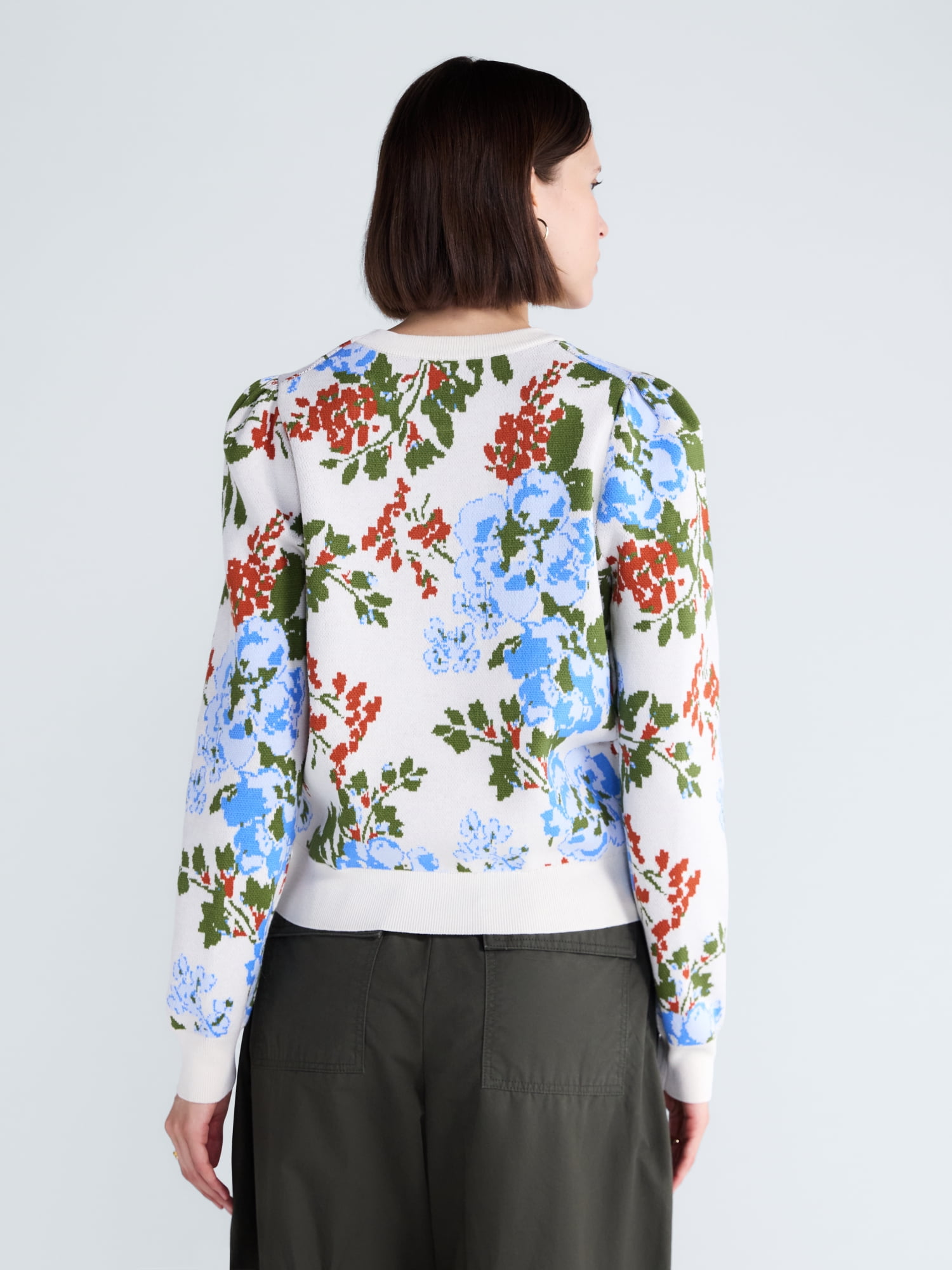 Free Assembly Women's and Women's Plus Sweater with Long Puff Sleeves, Midweight, Sizes XS-4X