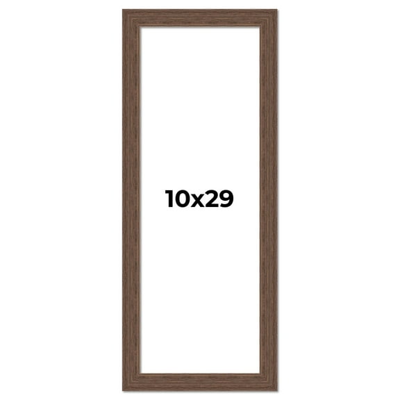 10x29 Frame Brown Distressed Barnwood Picture Frame | Rustic Farmhouse Photo Frame Includes UV