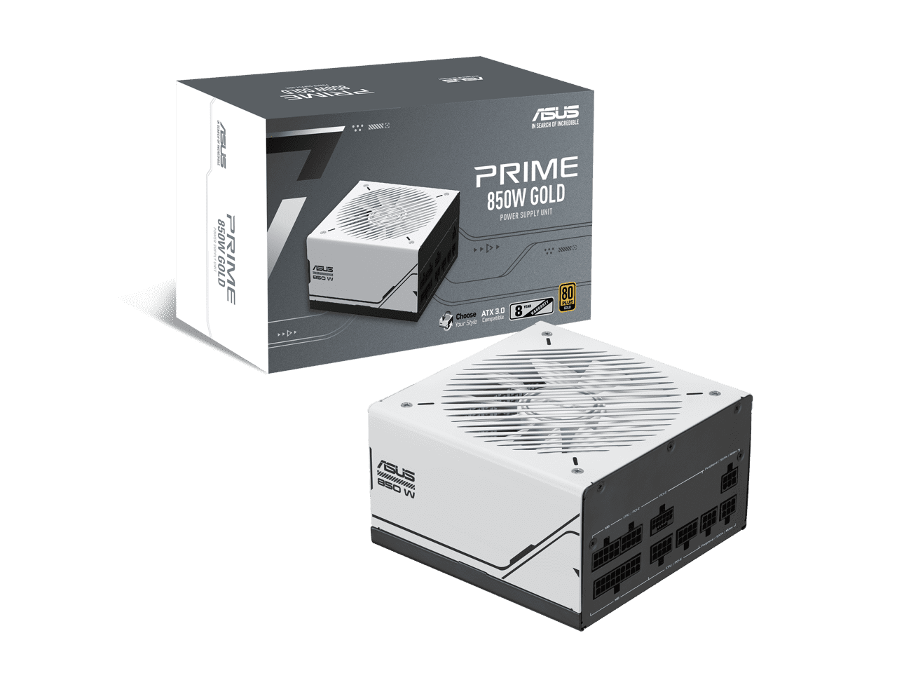 MSI - MAG A850GL PCIE5 WHITE, 80+ GOLD Fully Modular Gaming PSU