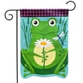 thumbnail image 2 of Briarwood Lane Daisy Frog Summer Burlap Sculpted Garden Flag, 2 of 4