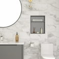 thumbnail image 2 of Logmey 17x21 Inch Stainless Steel Brushed Nickel Bathroom Shower Niche Double Tier Built-in Wall Shower Shelve, Living room/Bedroom/Kitchen Storage Shelve, 2 of 9