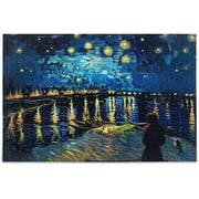 Bestwell Van Gogh Starry Night Over The Rhone Puzzle 500 Piece Jigsaw Puzzle,Ntellectual Decompression Puzzles Gamefor Kids Adult Gift