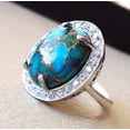 thumbnail image 3 of Natural Blue Copper Turquoise Ring, Turquoise Ring, December Birthstone, CZ Ring, 925 Sterling Silver, Womens Ring, Christmas, Thanksgiving, Handmade, Statement Jewelry, Natural Turquoise Ring, 3 of 5