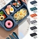 thumbnail image 1 of Platos Divididos con Bandeja | Bandeja de Plástico de 5 Secciones para Restaurantes, Fiestas y Cocinas | Apta para Microondas y Lavavajillas | Negra | 32,5 X 22 X 4 Cm | Reutilizable y Apilable | Ide, 1 of 6