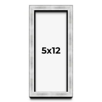 5x12 Frame Brushed Silver Solid Wood Picture Frame | 0.75 Inch Moulding Width | Rabbet Depth 0.75
