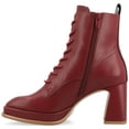 thumbnail image 3 of Journee Womens Kalindi Lace Up and Zip Entry Square Toe Booties, Widths Available, 3 of 10