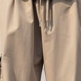 thumbnail image 3 of Cargo Pants for Men, Solid Color Pocket Elastic Waist Casual Fashion Trousers for Spring Summer, 3 of 5