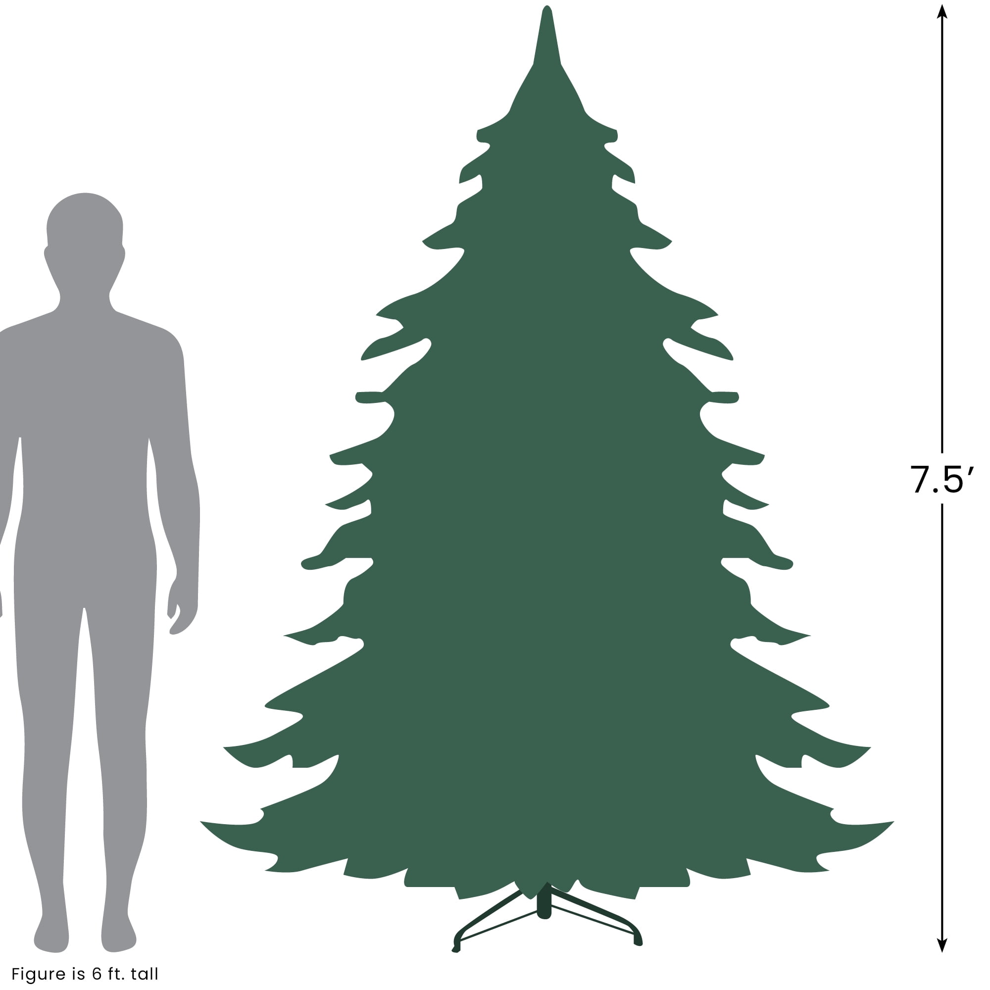 Northlight 7.5ft Artificial Black Spruce Pre-Lit Full Christmas Tree