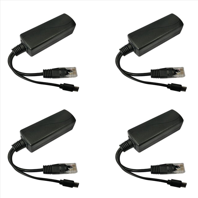 4X Divisor Micro-USB POE 48V una 5V2A / 3A Mini Fuente de AlimentacióN USB Estándar Nacional con Carga de Teléfono Inteligente