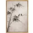 thumbnail image 6 of Framed Canvas Print Asian Ink Bamboo with Birds Wall Art Minimalist Oriental Nature Decorative for Living Room Bedroom - 24"x36" NATURAL, 6 of 8