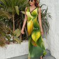 thumbnail image 3 of Vestido De Noche De Lujo Sin Mangas Para Mujer, Delicious Lemon Vestido De Fiesta, 3 of 5