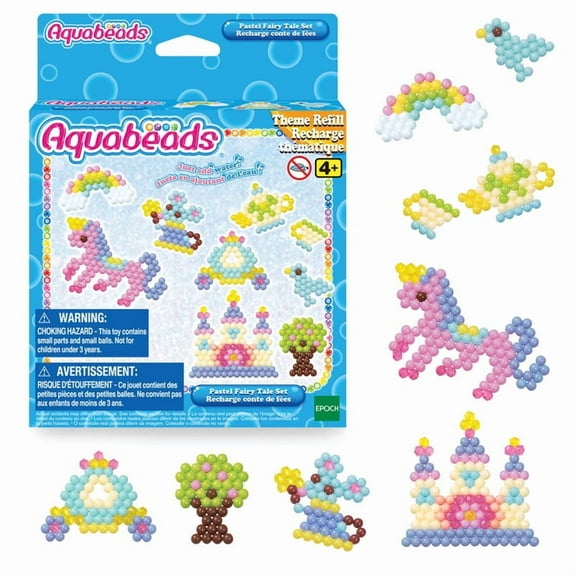 Aquabeads Arts & Crafts Pastel Fairytale Theme Bead Refill with over 600 Beads and Templates