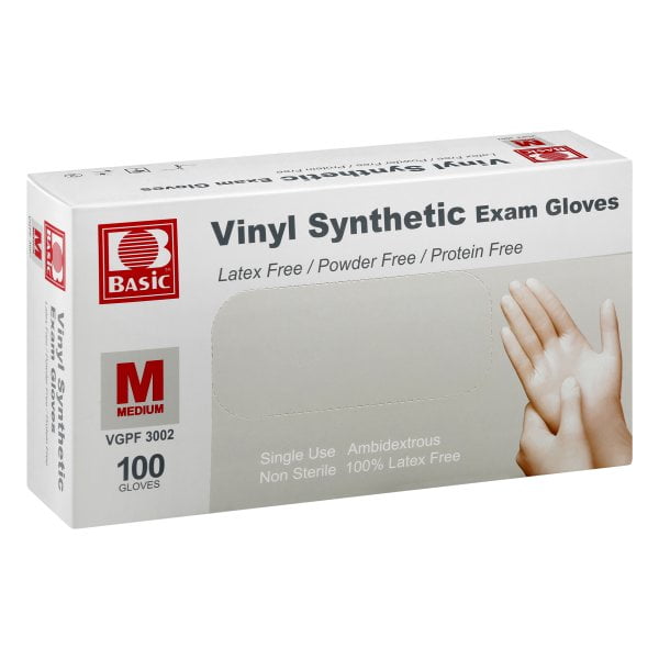 Basic Vinyl Synthetic Exam Gloves - Walmart.com